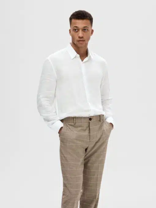 Selected Homme Regkylian Linen Shirt White