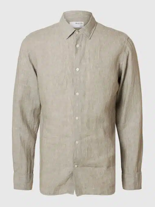 Selected Homme Regkylian Linen Shirt Vetiver