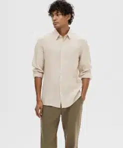 Selected Homme Regkylian Linen Shirt Pure Cashmere