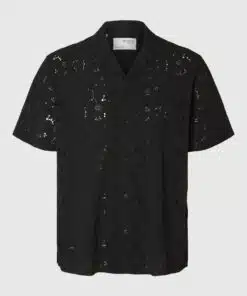 Selected Homme Jax Broderie Shirt Black
