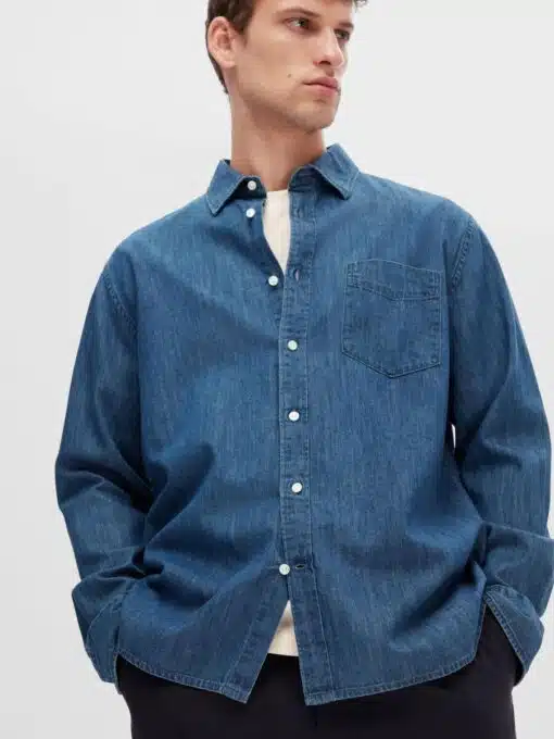 Selected Homme Re-Tom Denim Shirt Medium Blue Denim