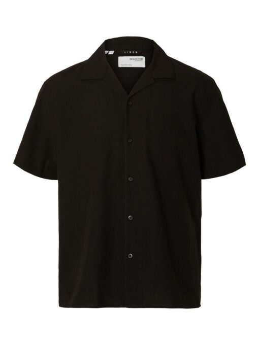 Selected Homme Relax New-Linen Resort Shirt Black