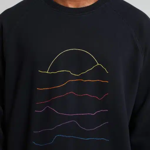 Dedicated Sweatshirt Malmoe Sunset Lines Emb Black