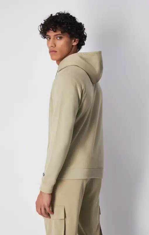 Champion Embroidered Small Script Logo Hoodie Beige