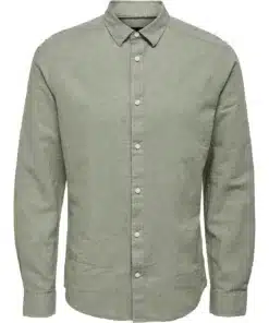 Only & Sons Caiden Life Linen Solid Shirt Swamp Green