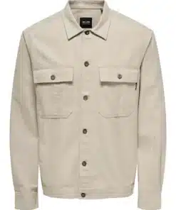 Only & Sons Kennet Linen Overshirt Silver Lining