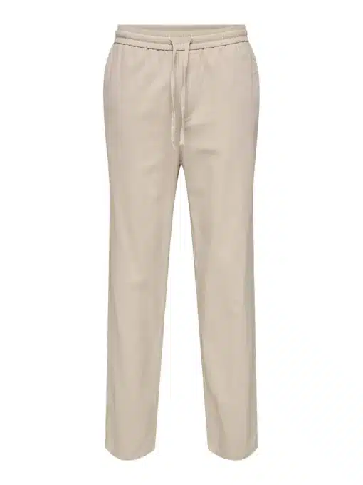 Only & Sons Sinus Loose Fit Linen Pants Silver Lining