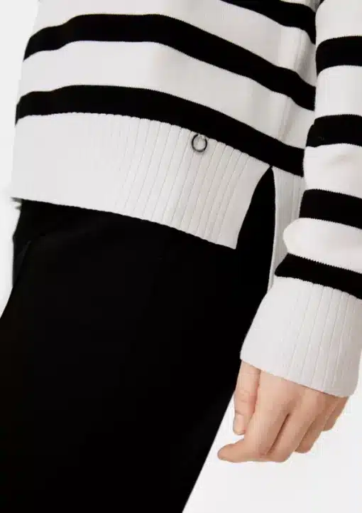 Comma, Striped Pullover White