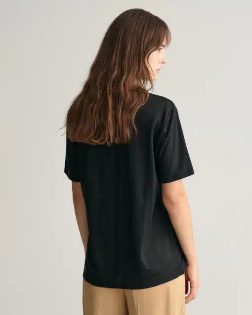 Gant Woman Linen ss T-shirt Black