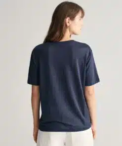 Gant Woman Linen ss T-shirt Evening Blue