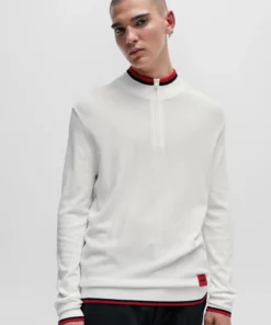 Hugo Saikk Zip Sweater White