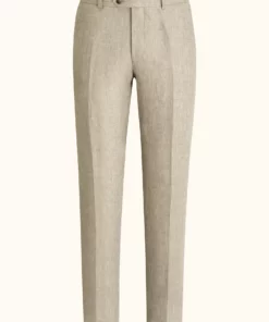 Oscar Jacobson Denz Slim Fit Linen Trousers