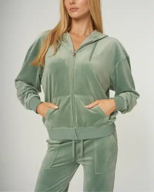 Juicy Couture Halan Oversized Zip Through Hoodie Chinois Green Chinois Green