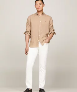 Tommy Hilfiger Pigment Dyed Solid Linen Shirt Beige