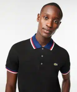Lacoste Regular Fit Polo Shirt With Contrasting Collar Black