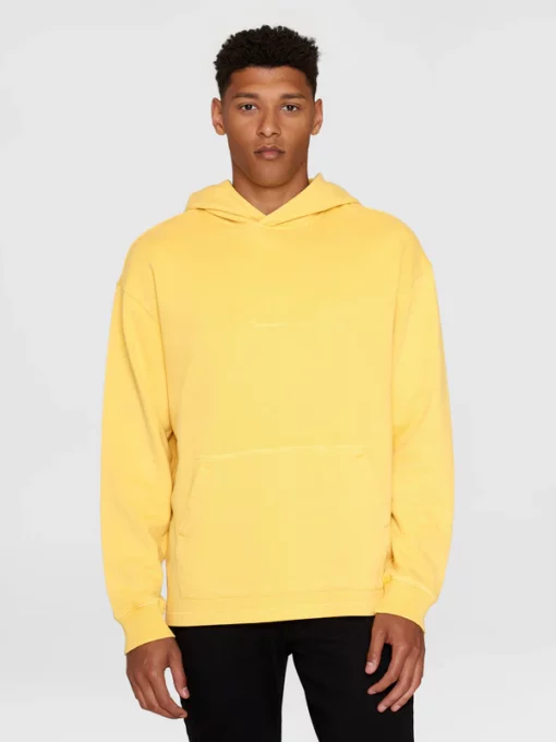 Buy Knowledge Cotton Apparel Loose Fit Hood Misted Yellow ...