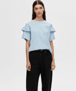 Selected Femme Rylie Florence Tee Cashmere Blue