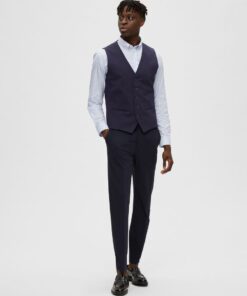 Selected Homme Slim-Liam Waistcoat Navy Blazer