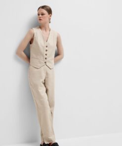 Selected Femme Sine-Eliana Linen Straight Pant Humus