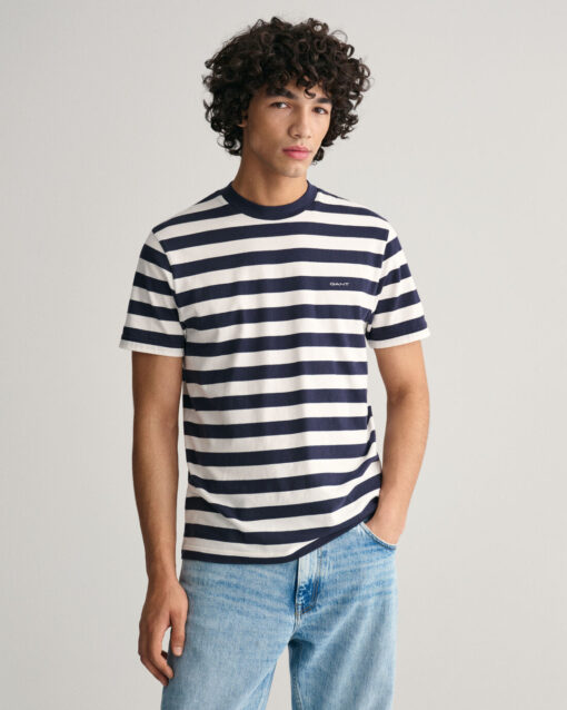 Gant Stripe SS T-shirt Evening Blue