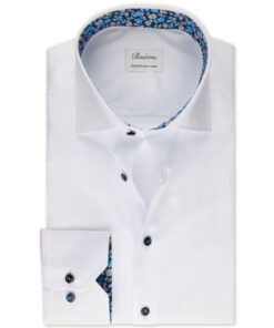 Stenströms White Contrast Twill Shirt