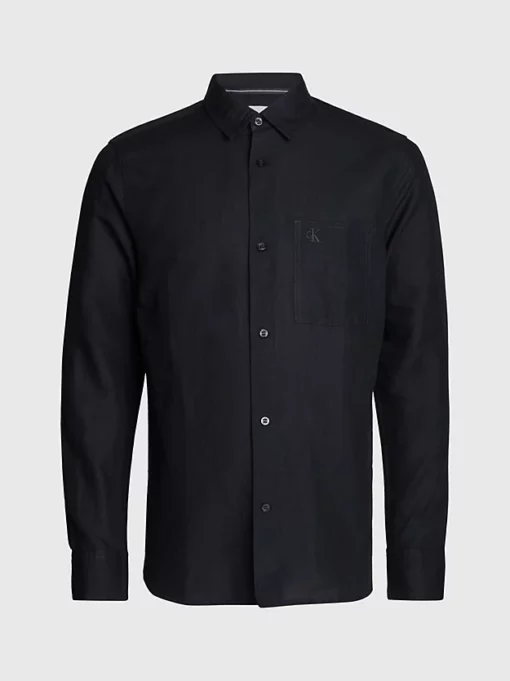 Calvin Klein Linen Shirt Black