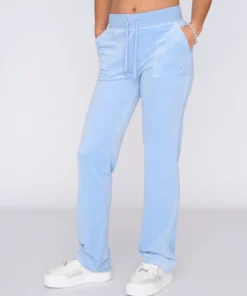 Juicy Couture Classic Velour Del Ray Pocket Pant Powder Blue