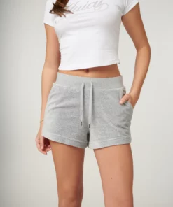 Juicy Couture Velour Eve Shorts Silver Marl