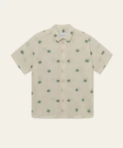 Les Deux Ira SS Shirt Ivory/Vintage Green
