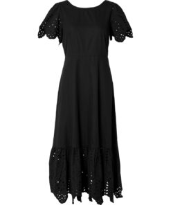 Selected Femme Kelli Ankle Broderie Dress Black