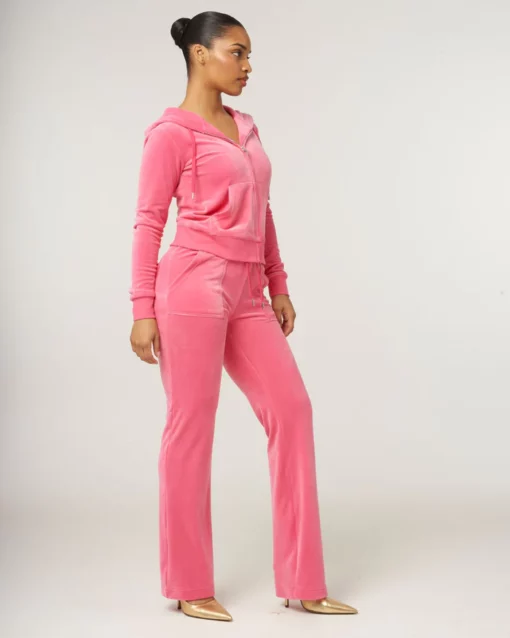 Juicy Couture Classic Velour Robertson Zip Hoodie Hot Pink