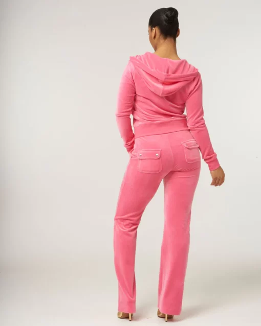 Juicy Couture Classic Velour Robertson Zip Hoodie Hot Pink