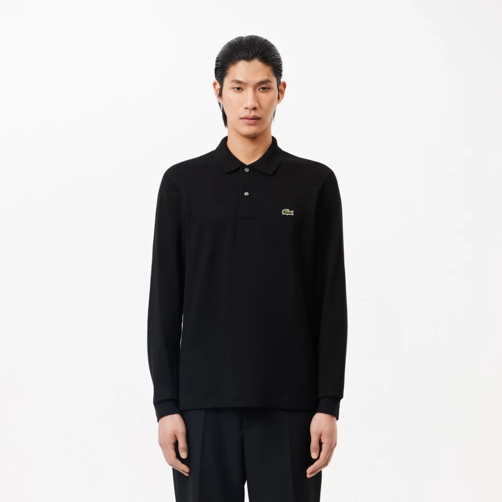Lacoste Original L.12.12 Long Sleeve Cotton Polo Shirt Black