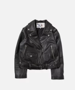 Nudie Jeans Greta Biker Leather Jacket Black