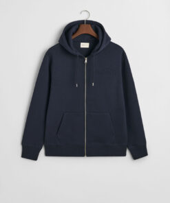 Gant Embossed Full-Zip Hoodie Evening Blue