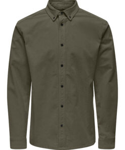 Only & Sons Michael Corduroy Shirt Olive Night