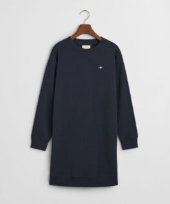 Gant Woman Shield C-Neck Sweat Dress Evening Blue