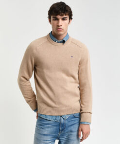 Gant Casual Cotton Sweater Khaki Melange