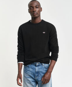 Gant Superfine Lambswool Crew Neck Jumper Black