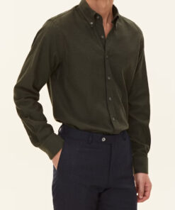 Oscar Jacobson Brushed Flannel Shirt Green