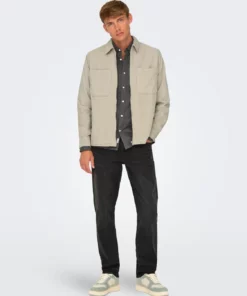 Only & Sons Alp Corduroy Overshirt Silver Lining