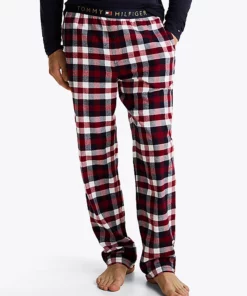 Tommy Hilfiger Original Flannel Pyjama Pants Heritage Check Midi Rouge