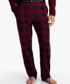 Tommy Hilfiger Original Jersey Pyjama Pants Buffalo Check Deep Rouge