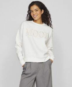 Vila Reflect Emb Lumi Sweatshirt Cloud Dancer