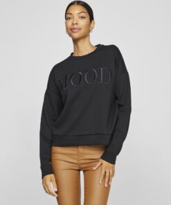 Vila Reflect Emb Lumi Sweatshirt Black