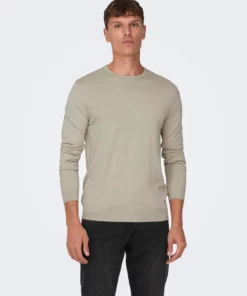 Only & Sons Wyler Life Crew Neck Knit Silver Lining