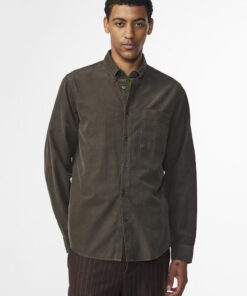 NN.07 Arne Baby cord Shirt Dark Army