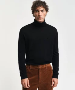 Gant Extrafine Merino Turtle Neck Jumper Black