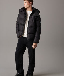 Calvin Klein Hooded Down Puffer Jacket Black