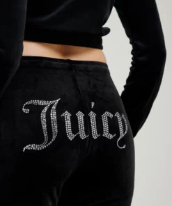 Juicy Couture Classic Velour Tina Track Pants Black